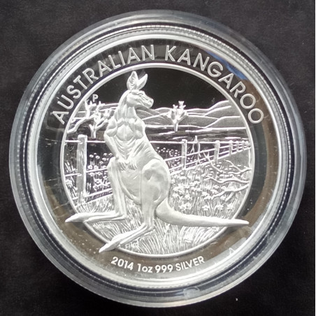 2014 1 Oz Australian Kangaroo High Relief Reverse