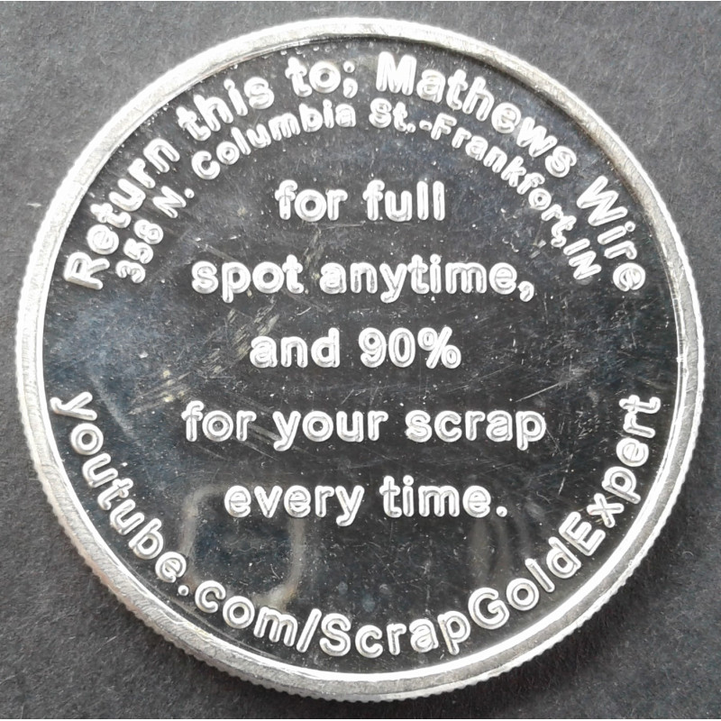 1 Oz SilverTowne Matthews Wire Boar Reverse