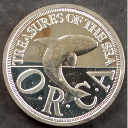 1994 1 Oz Sealand $1 Orca Obverse