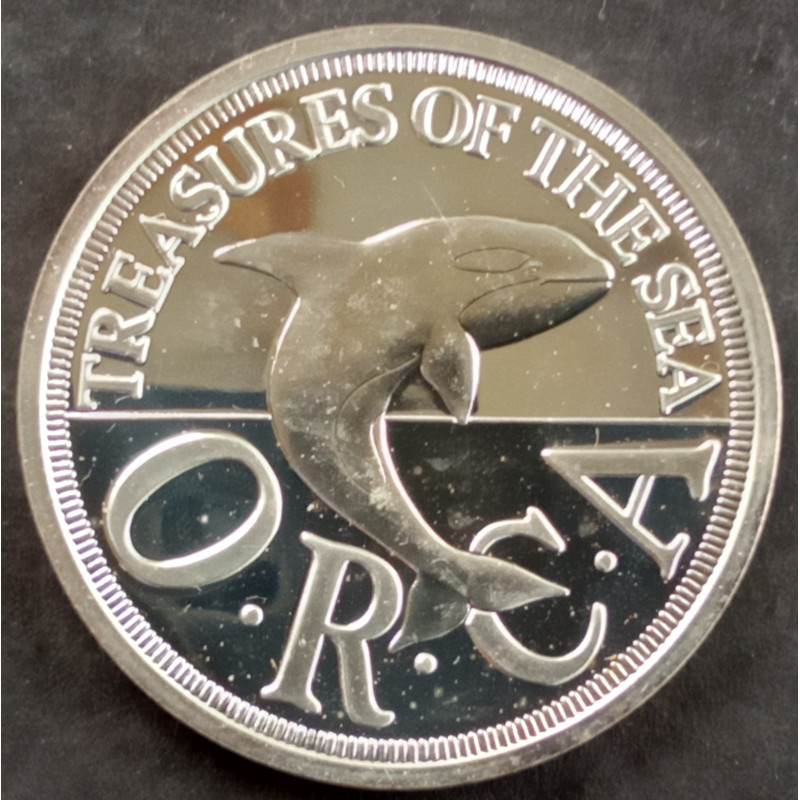 1994 1 Oz Sealand $1 Orca Obverse