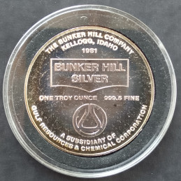 1981/82 5 Oz Medallic Art Company Bunker Hill Image BH1 Reverse