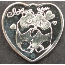 1/4 Oz Panda Heart Shaped Round Obverse
