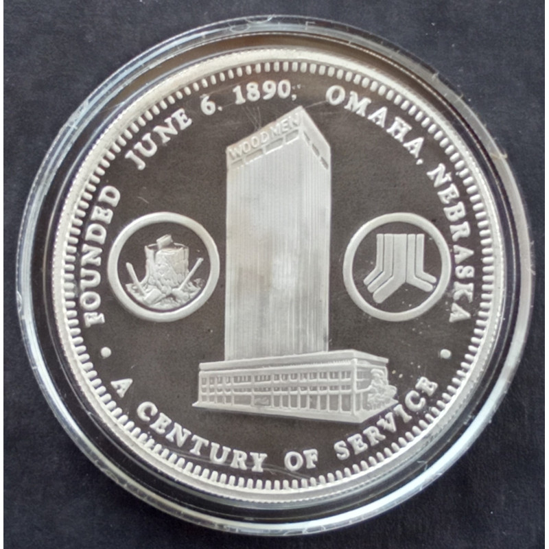 1990 1 Oz Woodmen of the World Omaha Reverse
