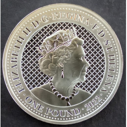 2022 1 Oz St. Helena Cash Wildlife Rhino Obverse