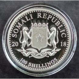 2018 1 Oz Somali Elephant High Relief Reverse