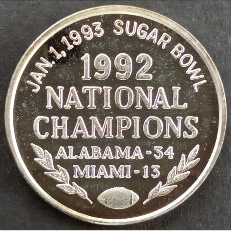 1993 1 Oz Alabama National Champions Reverse