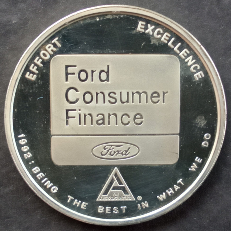 1992 1 Oz SilverTowne Ford Consumer Finance Obverse