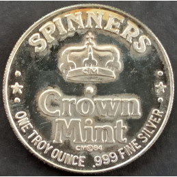 1984 1 Oz California Crown Mint Craps Spinner Reverse