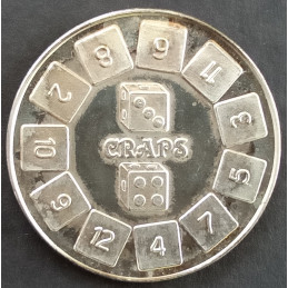 1984 1 Oz California Crown Mint Craps Spinner Obverse