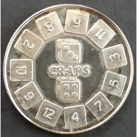 1984 1 Oz California Crown Mint Craps Spinner Obverse