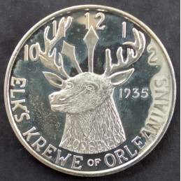 1968 1 Oz Elks Krewe Doubloon Reverse