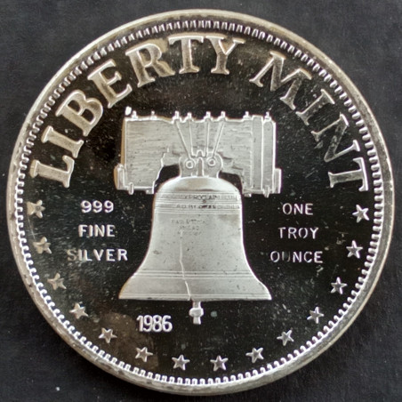 1986 1 Oz Liberty Mint Liberty Bell Obverse