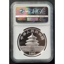 1990 1 Oz Chinese Panda Large Date MS69 Obverse
