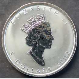 2002 1 Oz Canada Maple Leaf Horse Privy Obverse