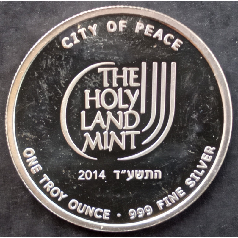 2014 1 Oz Holy Land Mint Jerusalem Reverse