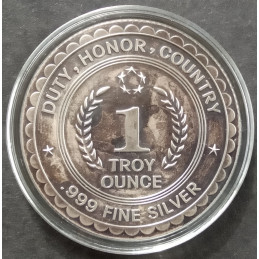 1 Oz  Liberty Duty Honor Country Reverse