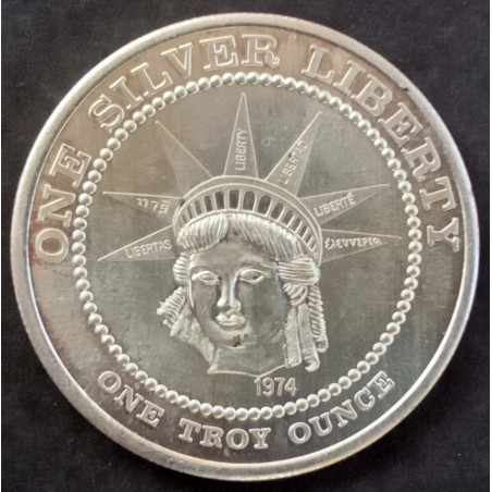 1974 1 Oz One Silver Liberty Obverse