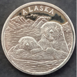 1 Oz Alaska Mint Sea Otters Obverse