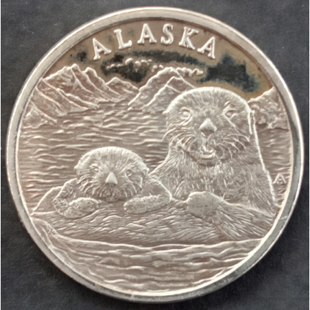 1 Oz Alaska Mint Sea Otters Obverse
