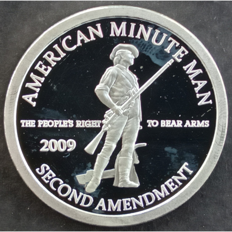 2009 1 Oz AOCS 2ndAmendmentSilver Minute Man Obverse