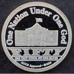 2010 1 Oz AOCS Republic of Texas Reverse