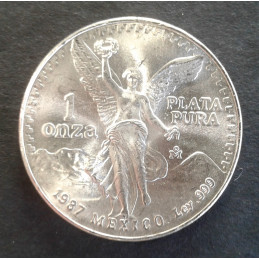 1987 1 Oz Mexican Libertad Type 2 DDO Obverse