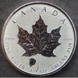 2018 1 Oz Canada Maple Leaf Bison Privy Reverse