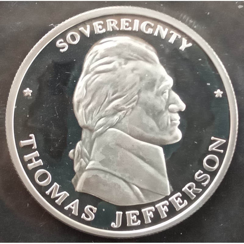 2000 1 Oz Liberty Lobby Thomas Jefferson Obverse