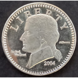 2004 1 Oz Jefferson Freedom Dollar Obverse