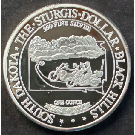 2000 1 Oz South Dakota Sturgis Dollar Reverse