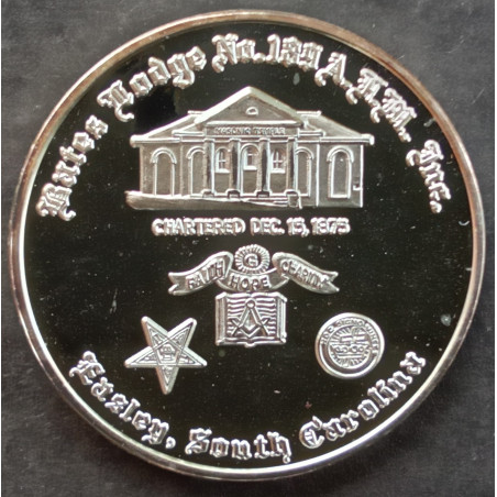 1 Oz  Bates Lodge Masonic Easley SC Obverse