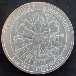 1 Oz SilverTowne Legendary Warriors Eric Bloodaxe Reverse