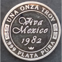 1982 1 Oz World Wide Mint Viva Mexico 8 Reales Reverse