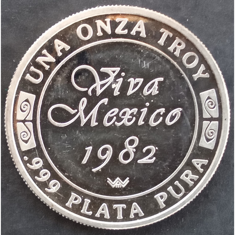 1982 1 Oz World Wide Mint Viva Mexico 8 Reales Reverse