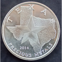 2014 1 Oz Texas Precious Metals Longhorns Obverse