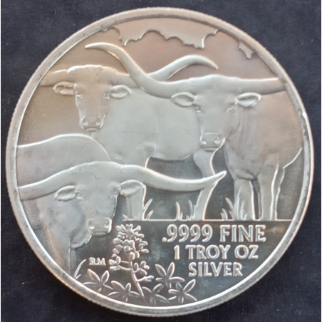 2014 1 Oz Texas Precious Metals Longhorns Reverse