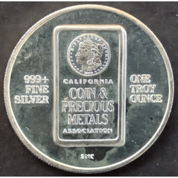 1986 1 Oz Sunshine Mint CCPMA Prospector Reverse