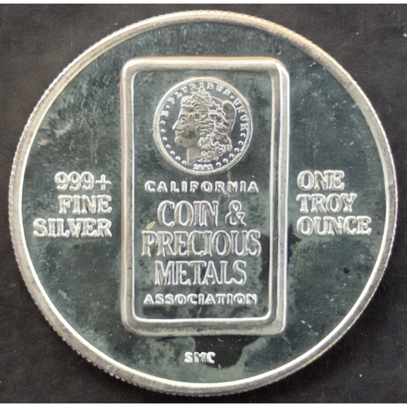 1986 1 Oz Sunshine Mint CCPMA Prospector Reverse