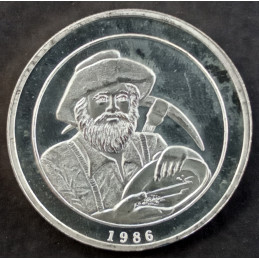 1986 1 Oz Sunshine Mint CCPMA Prospector Obverse