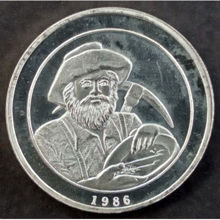 1986 1 Oz Sunshine Mint CCPMA Prospector Obverse