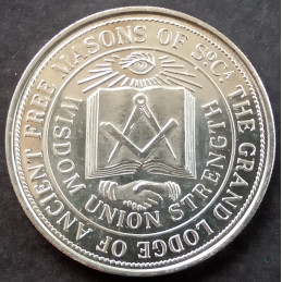 1987 1 Oz  Masonic Lodge SC 250th Anniversary Reverse