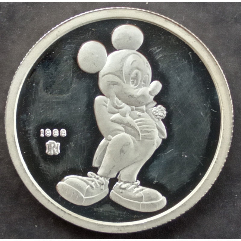 1988 1 Oz Rarities Mint Mickey Mouse 60th Anniversary Obverse