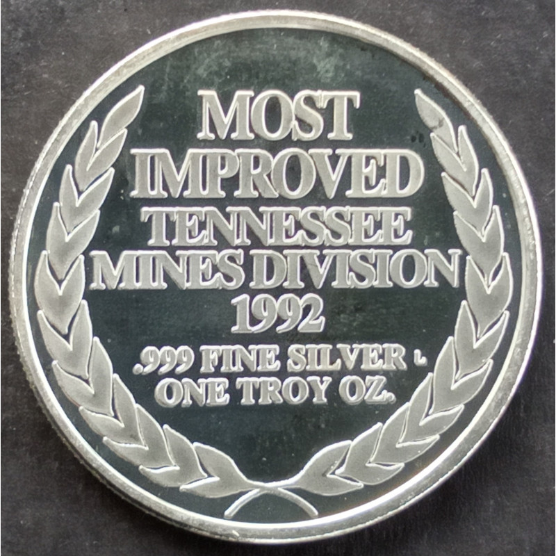 1992 1 Oz ASARCO Tennessee Mines Reverse