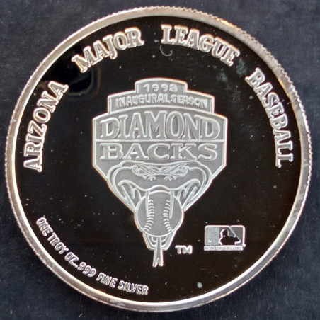 1998 1 Oz  Rotary Club Arizona Diamondbacks Reverse