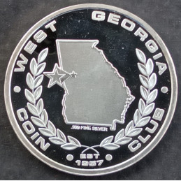 2007 SilverTowne 1 Oz West Georgia Coin Club Reverse