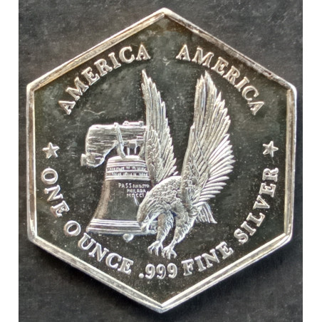 1 Oz California Crown Mint Hexagonal Eagle/Trade Obverse