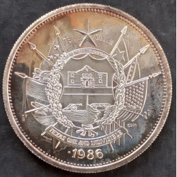 1986 1 Oz California Crown Mint Texas Reverse