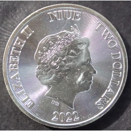 2022 1 Oz Niue Roaring Lion Obverse