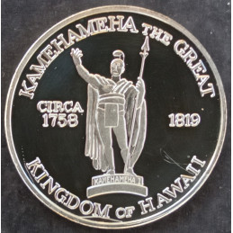 1984 1 Oz Royal Hawaiian Mint Kamehameha Splintered Paddle Obverse
