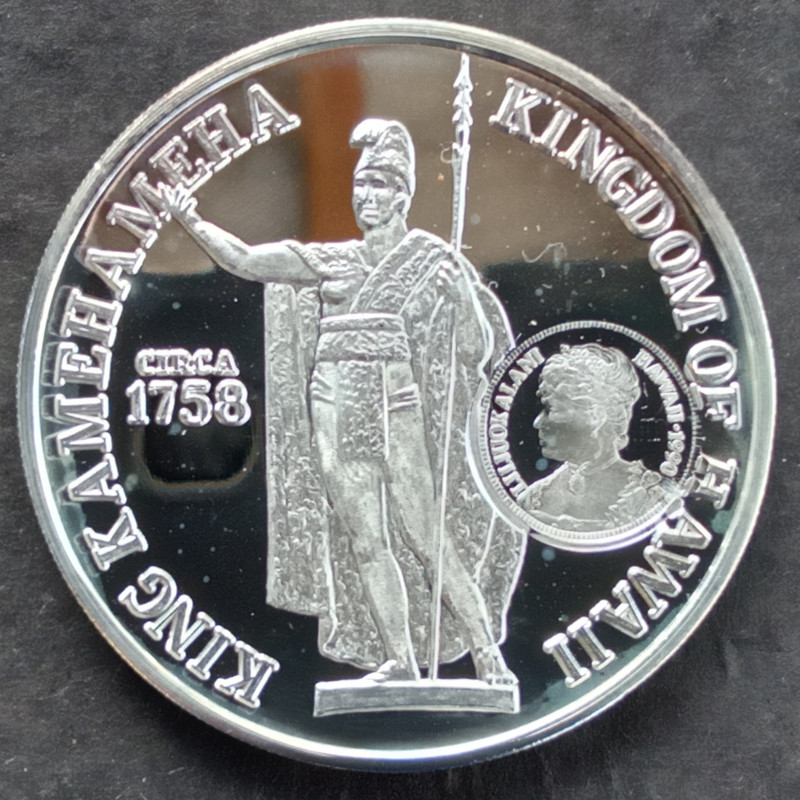 1990 1 Oz Royal Hawaiian Mint Honolulu Dala Counterstrike Obverse
